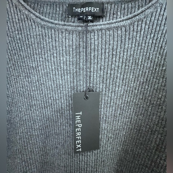 Theperfext 100% cashmere sweater dress women’s large EUC gray long sleve - Picture 6 of 6